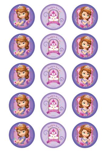 Sofia the First Edible Cupcake Images - Click Image to Close